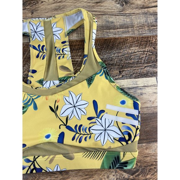 Zyia Active Sports Bra Floral Racerback Floral Reflective Light N Tight Medium - Picture 3 of 5